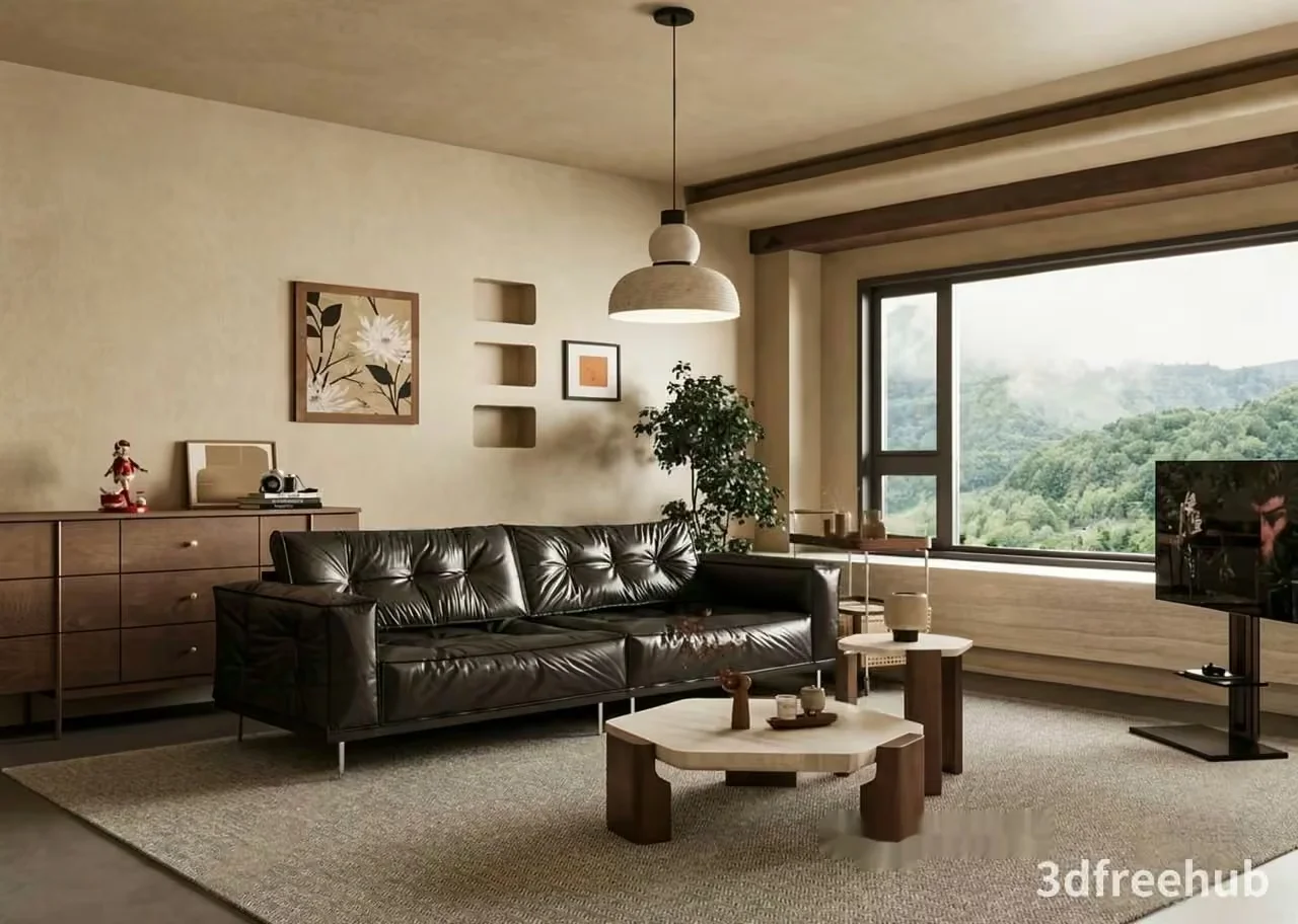 Modern Living Room 3D Model – 21620 – VRAY Render