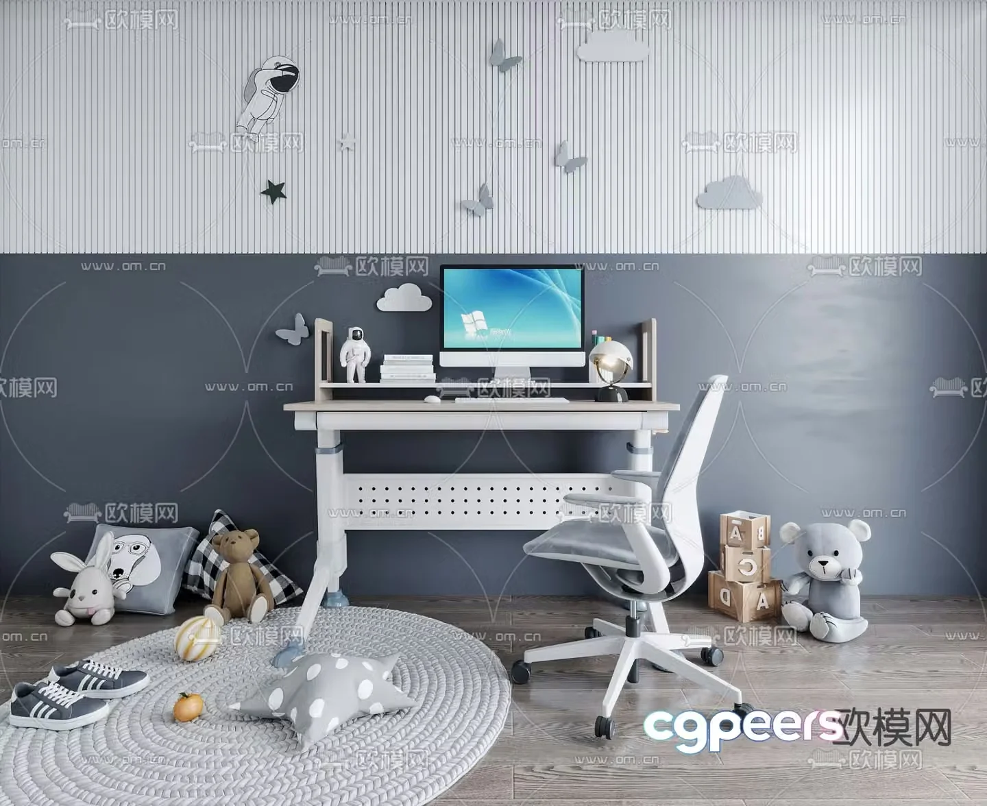 Children’s desk chair 3d model