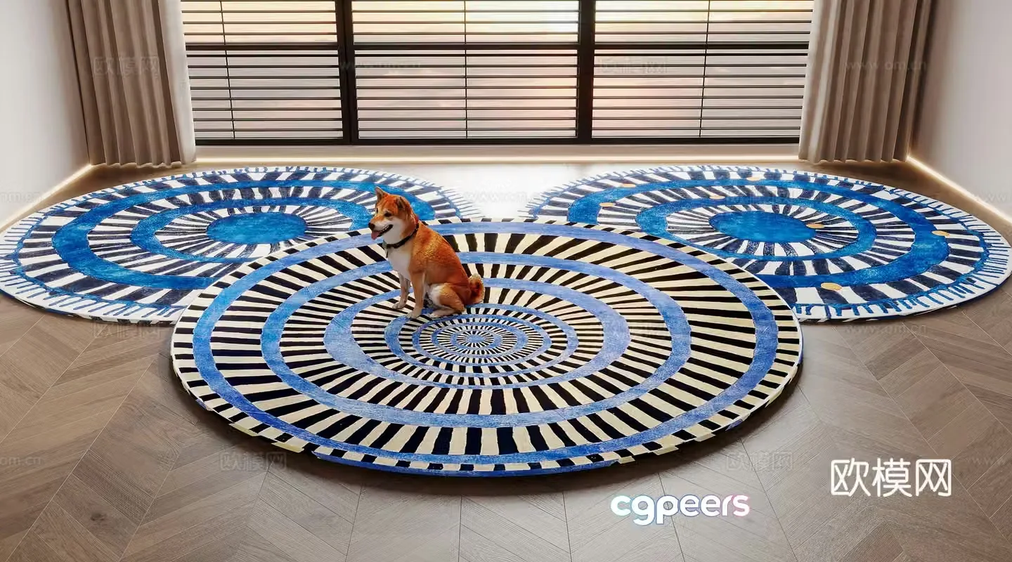 Modern round carpet 3d model