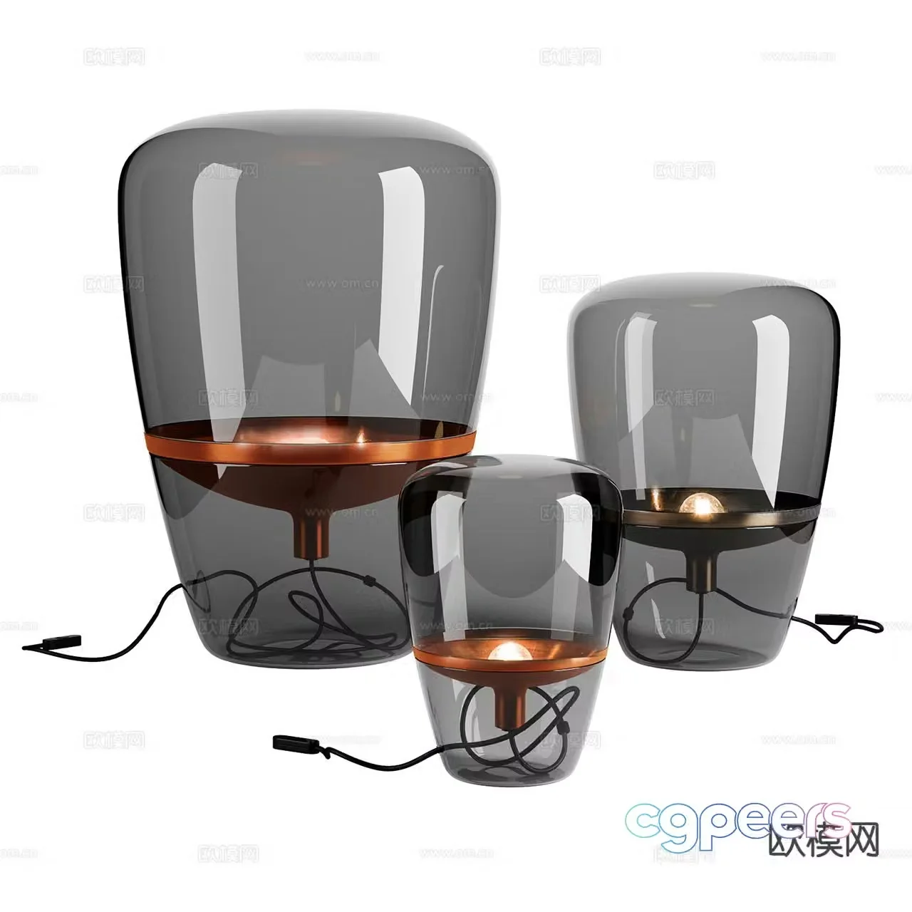 Glass table lamp 3d model