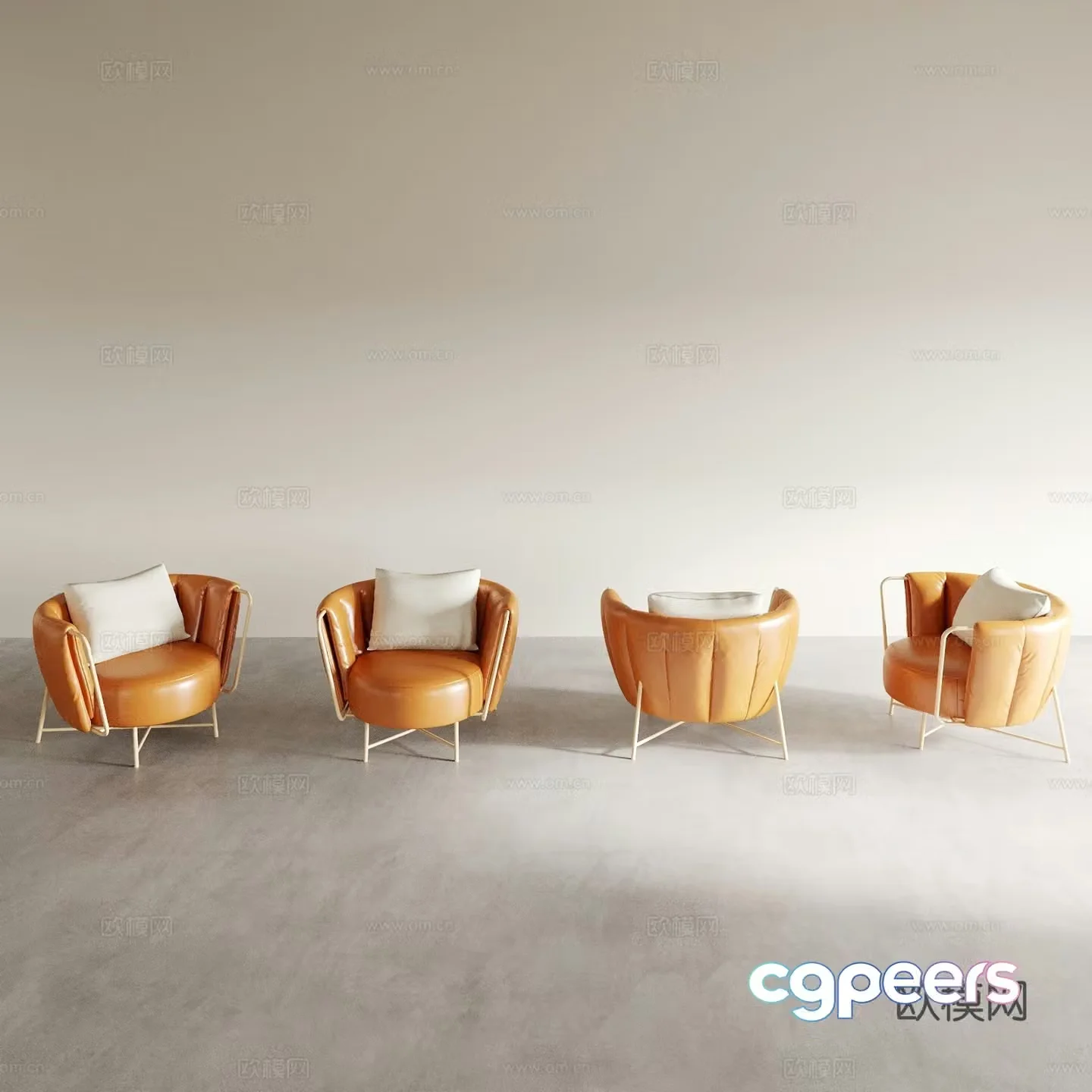 Modern leather sofa sofa chair armchair 3d model