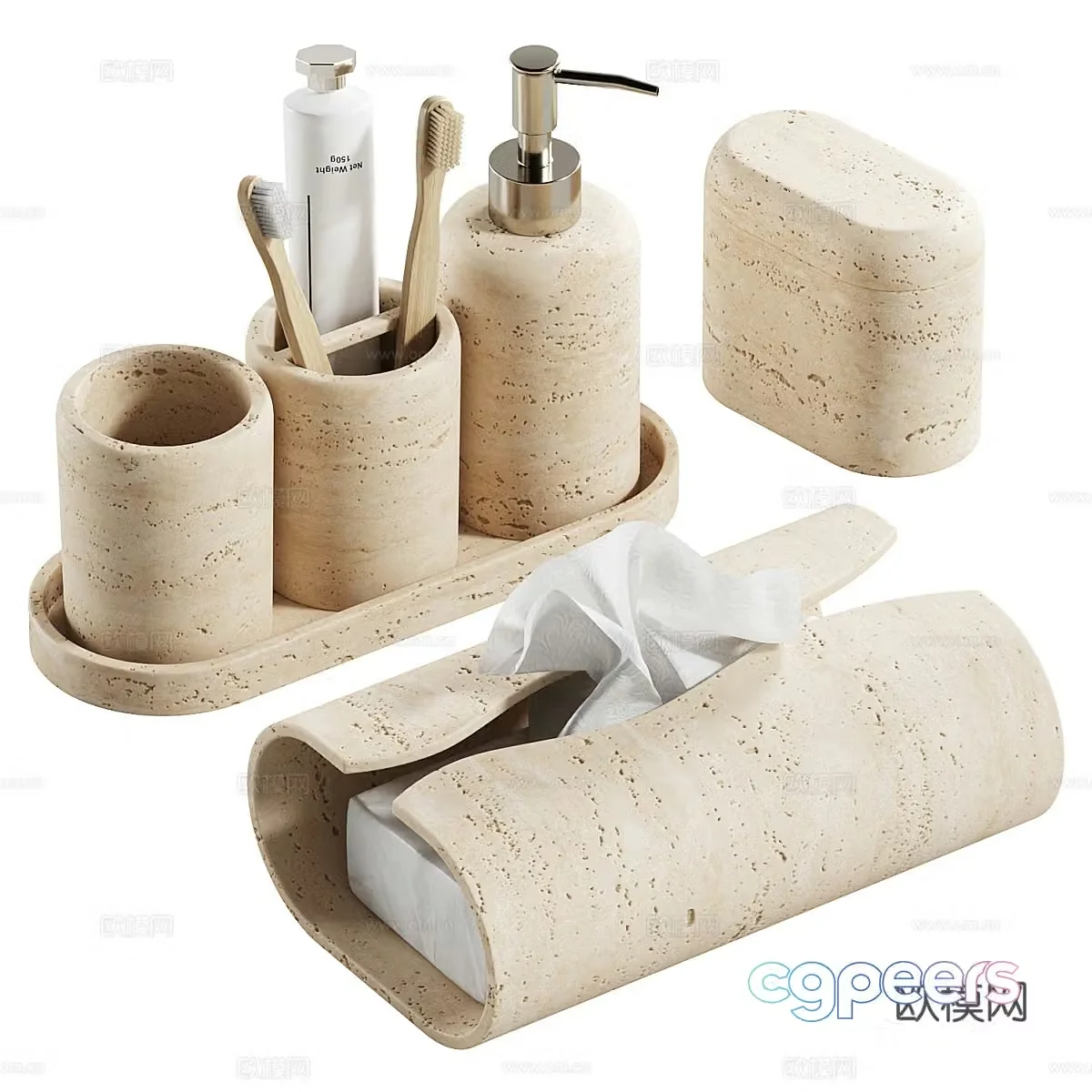 New Chinese style Wasabi toiletries 3D model