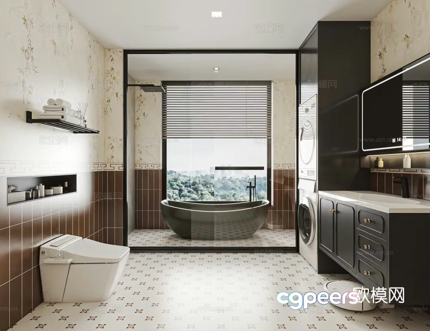 French retro bathroom 3d model