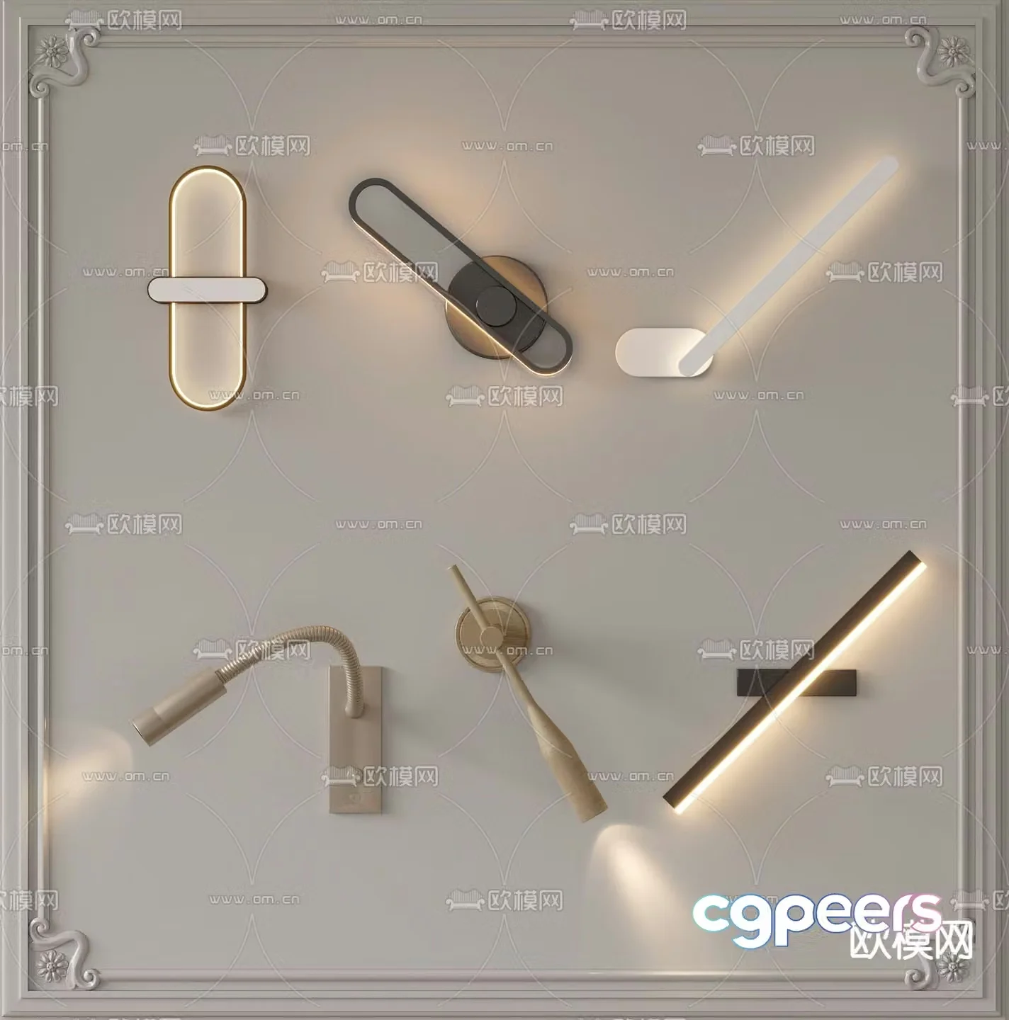 Modern wall lamp bedside lamp reading lamp 3d model