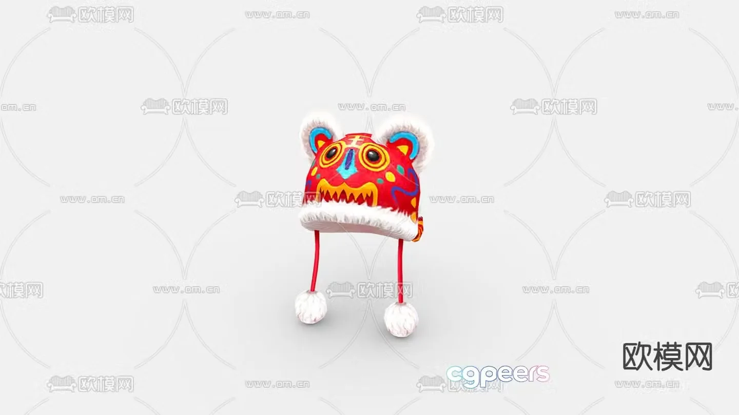 Chinese style tiger hat 3d model