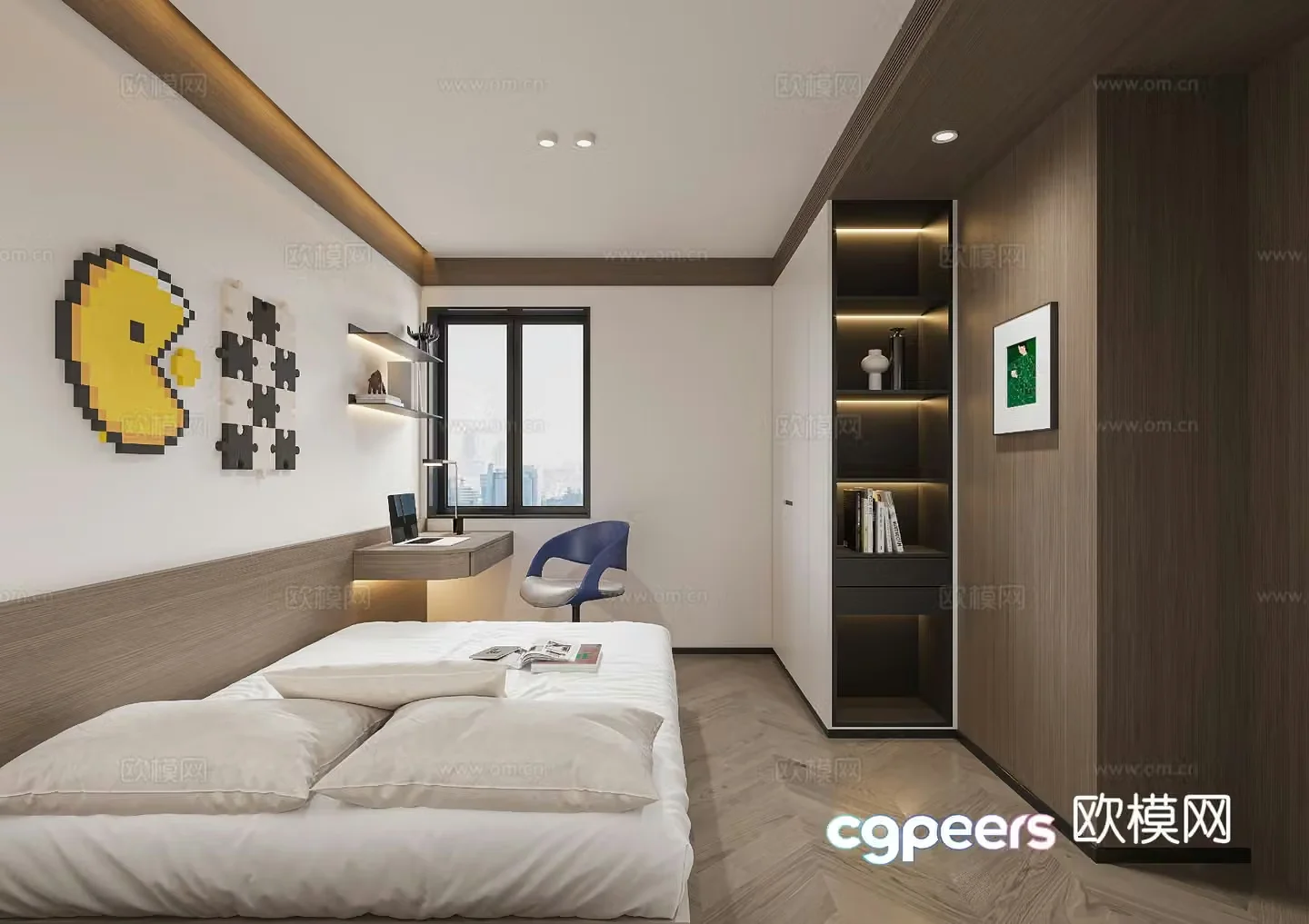Modern tatami bedroom 3d model