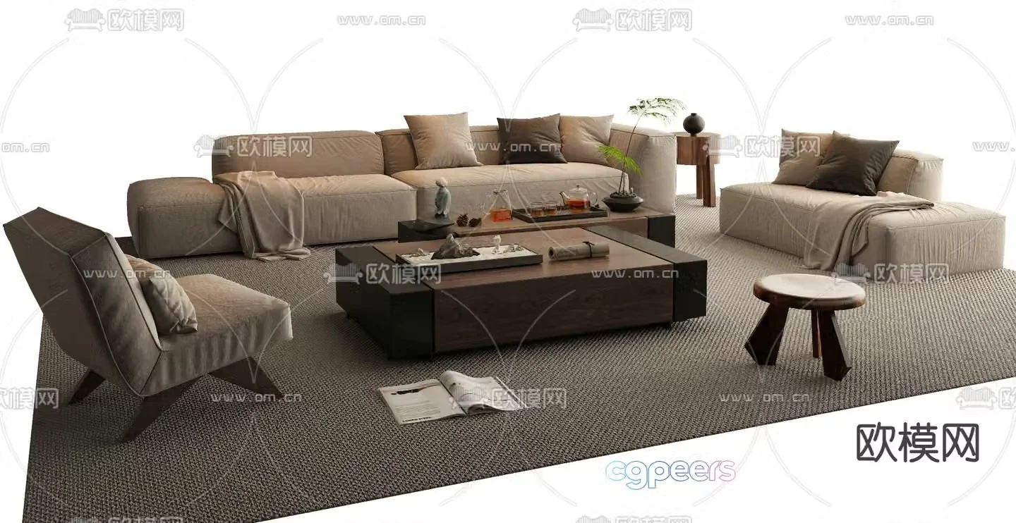 Wabi Sabi modular sofa 3d model