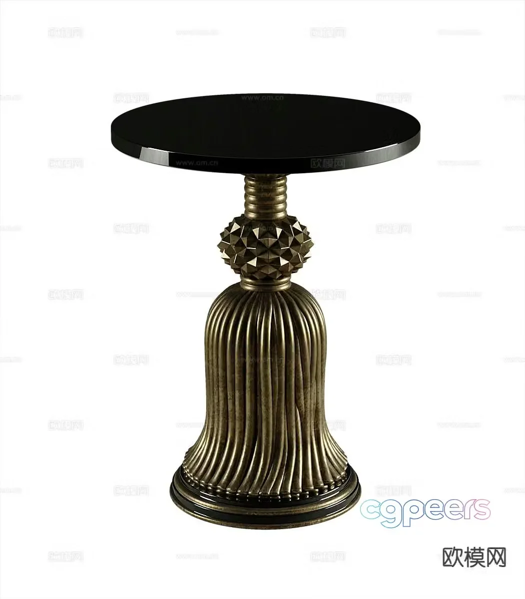 American corner table round table side table 3D model