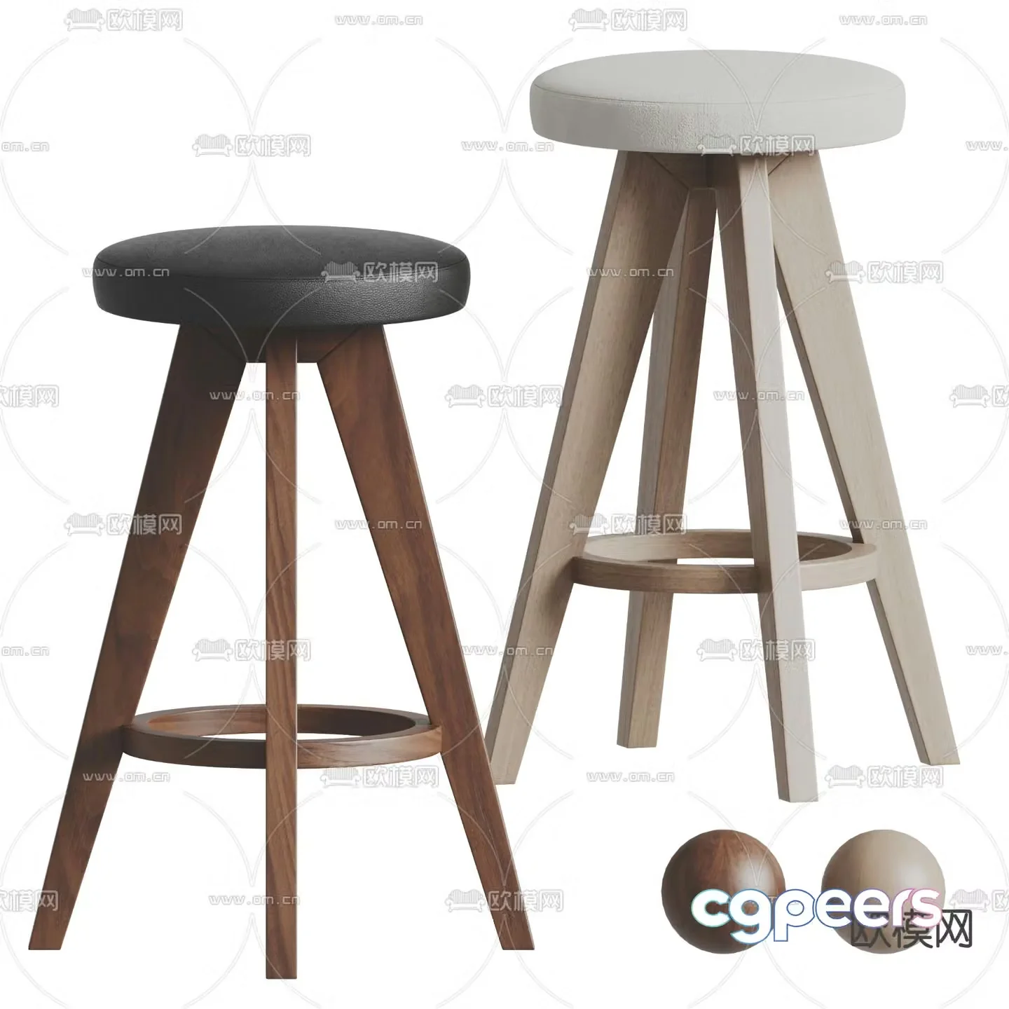 Modern bar stool bar stool high stool 3d model