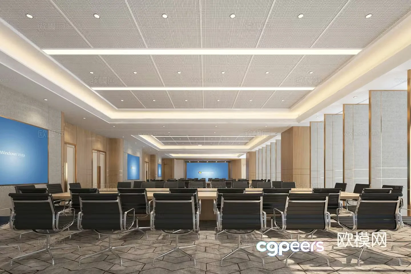 Modern conference hall multi-purpose room large conference room 3d model