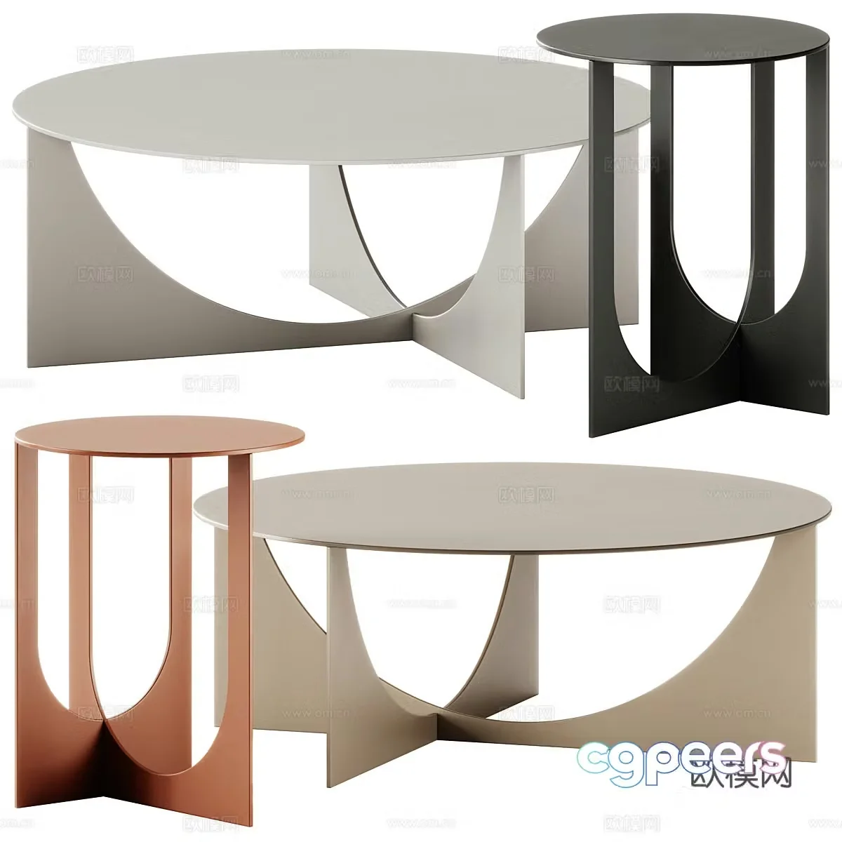 Simple coffee table mother-child coffee table 3D model
