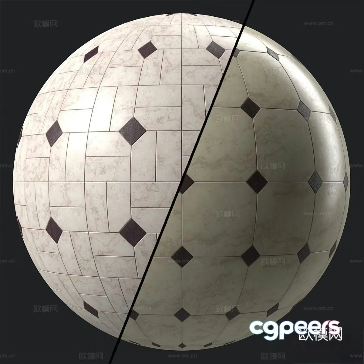 Foreign 4k seamless marble floor tiles marble parquet floor tiles parquet floor tiles marble floor tiles 3D model