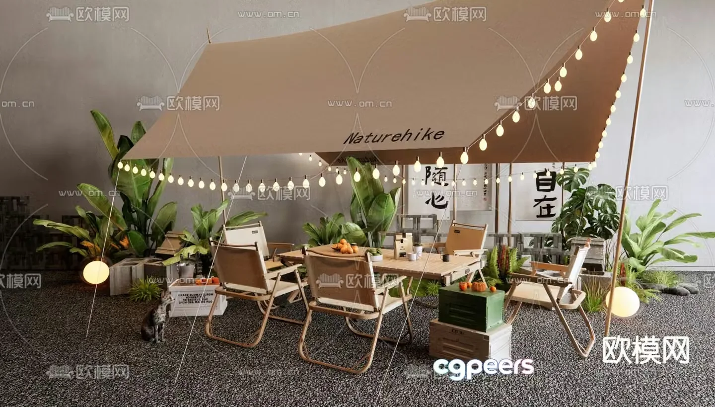 Outdoor tables and chairs camping tables and chairs 3d model