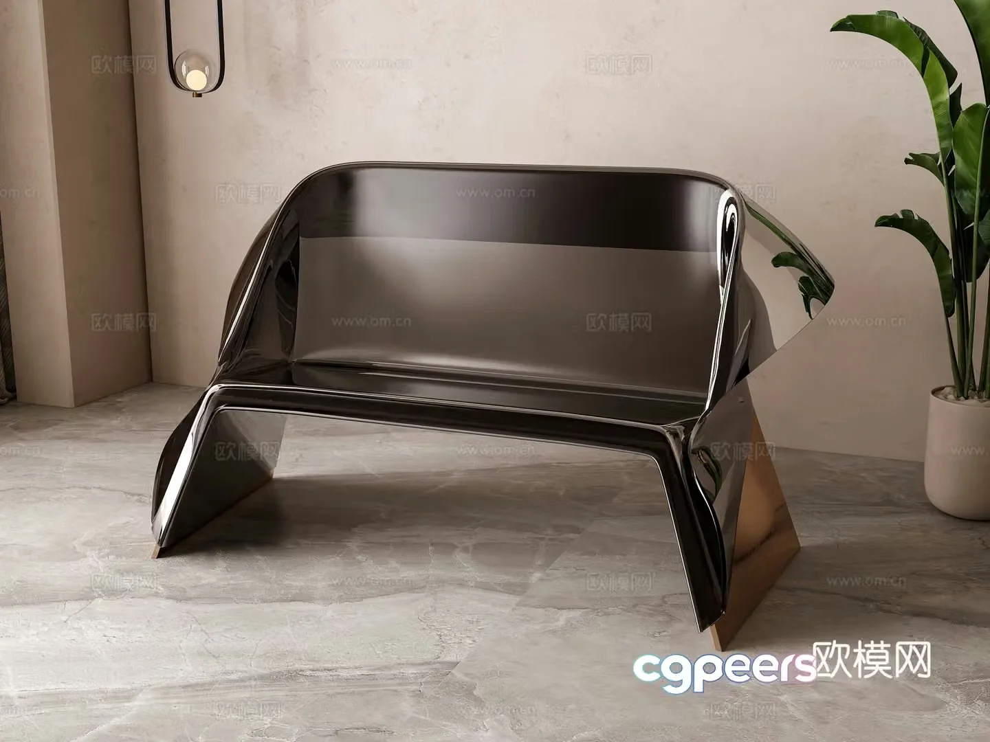 Modern acrylic lounge chair 3d model