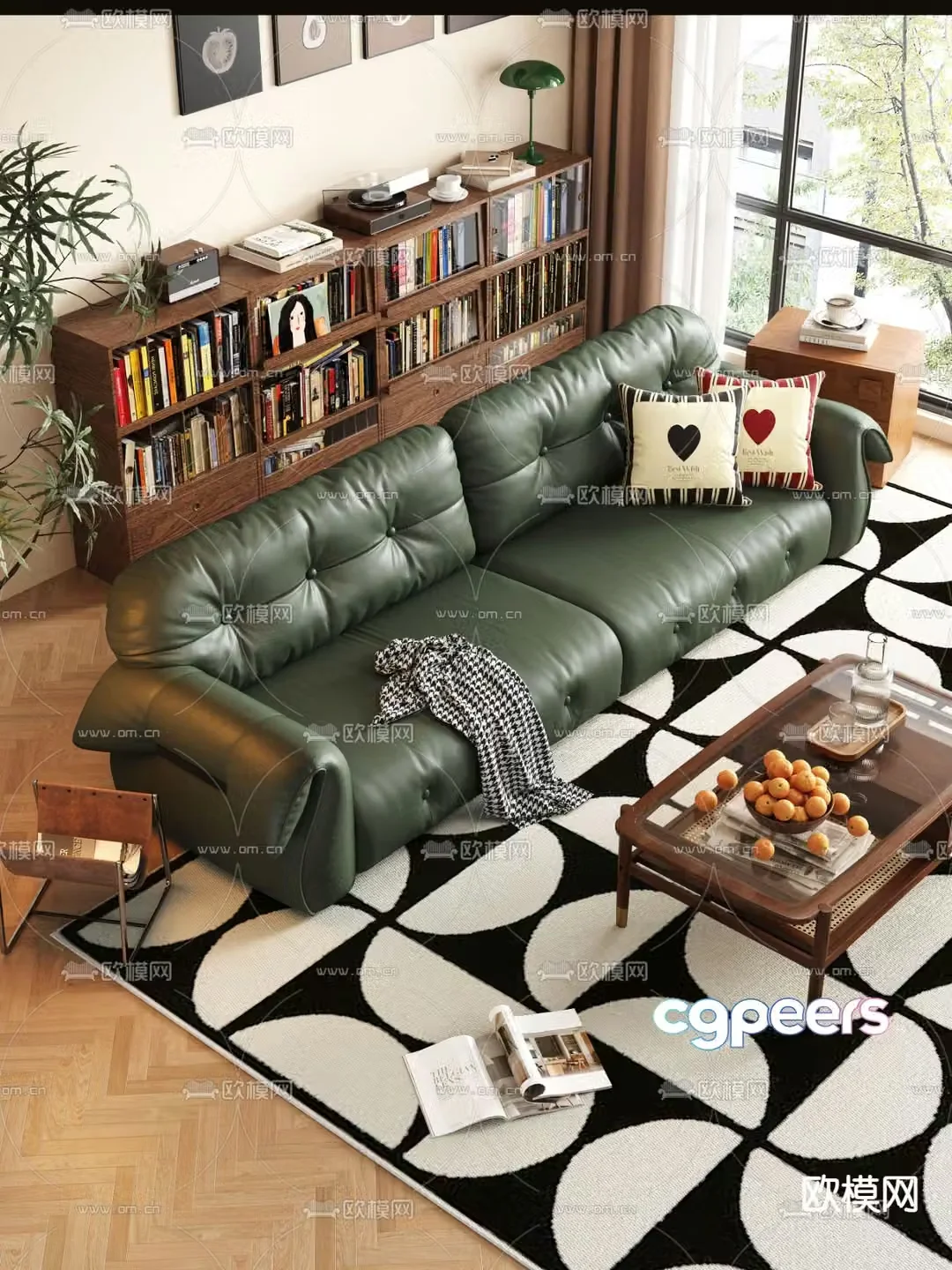 Middle-aged sofa multi-person sofa 3D model