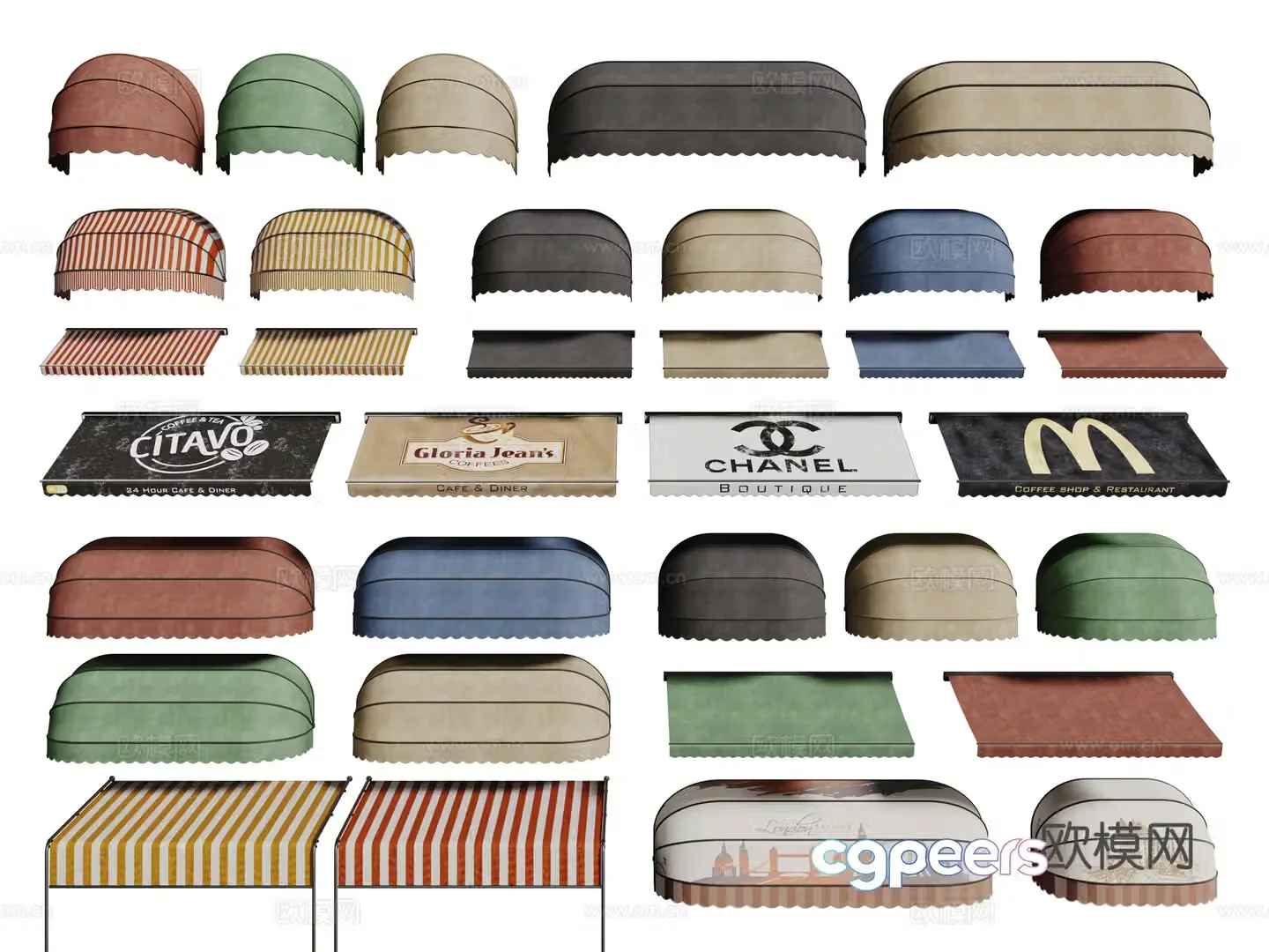 Modern awning awning awning combination 3d model