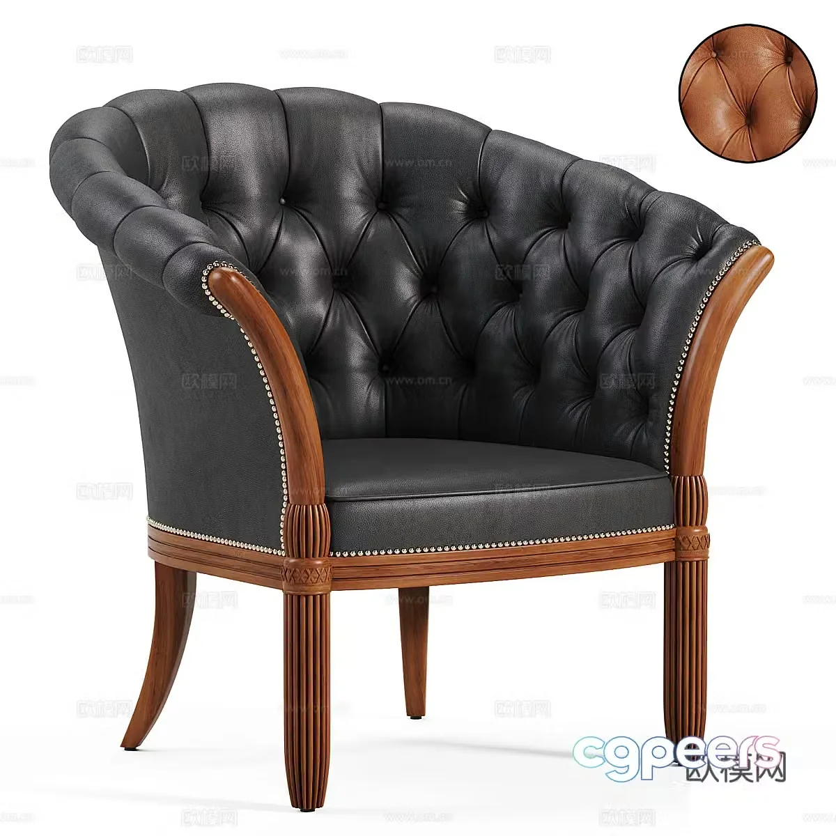 American Augusto armchair 3d model