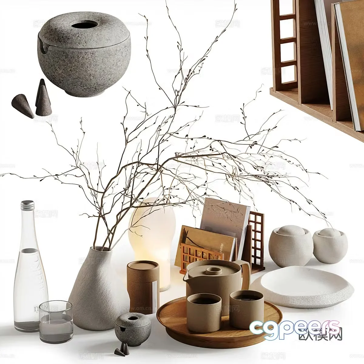 New Chinese jewelry ornaments combination tea set 3D model