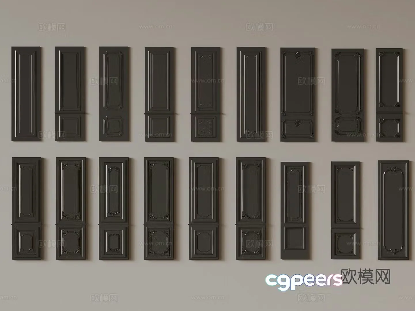 French wall panel 3d model