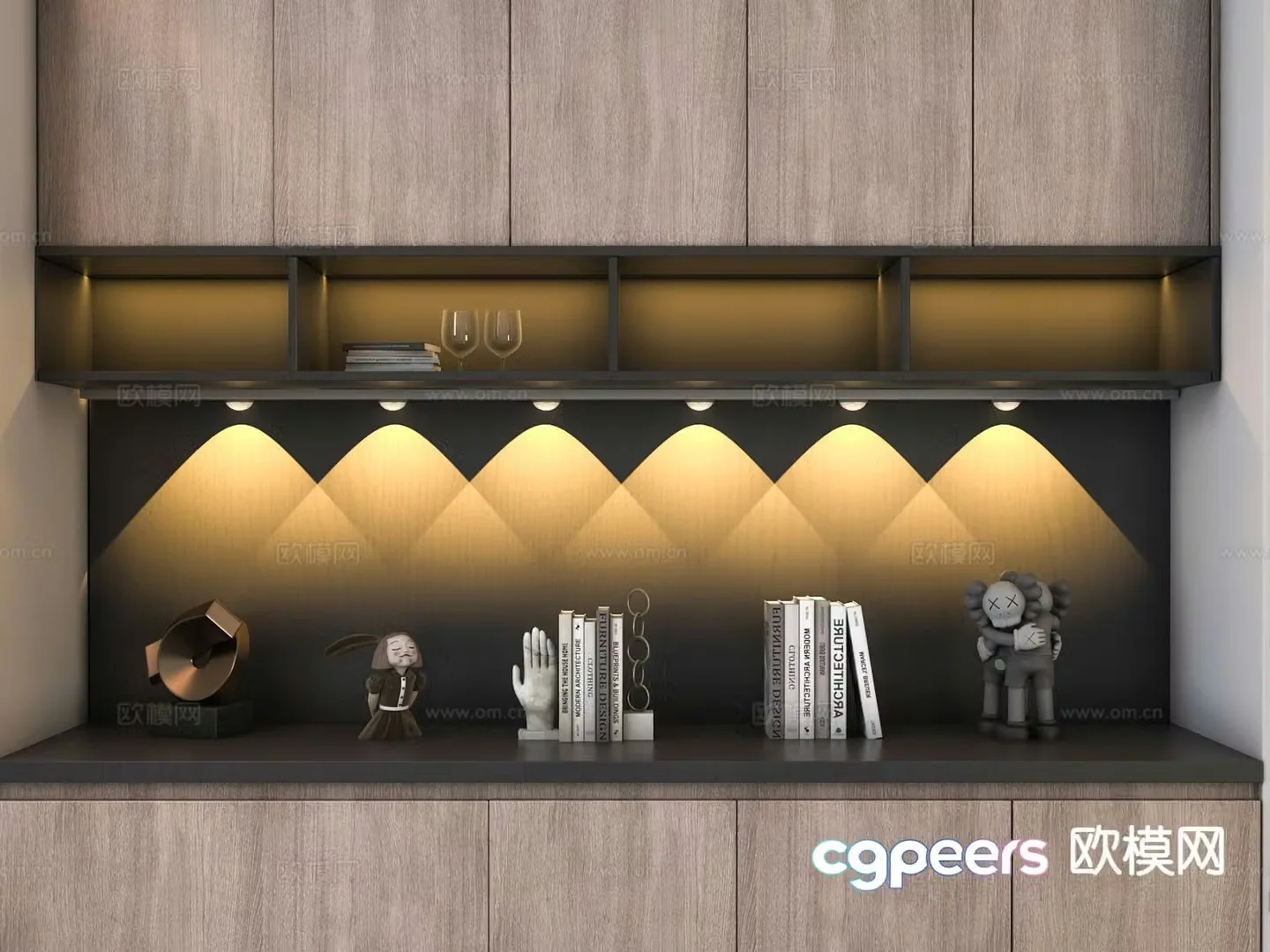 Cabinet decorative light hill light hill led cabinet light induction wall light 3d model