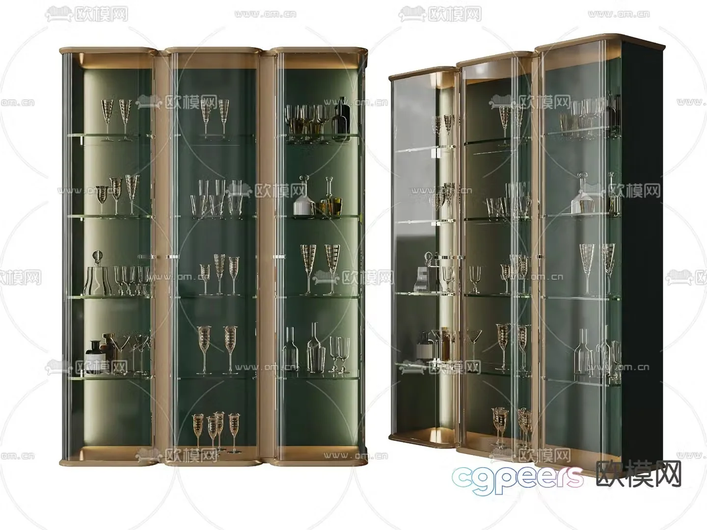 Glass wine cabinet 3d model