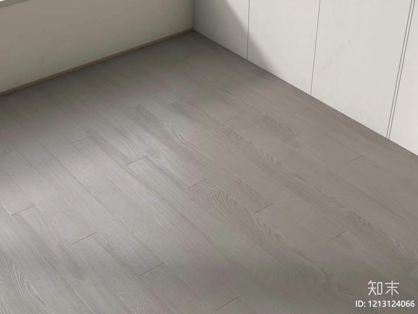 Empty Room With Grey Wood Floor 3D Model – 5844 – VRAY Render