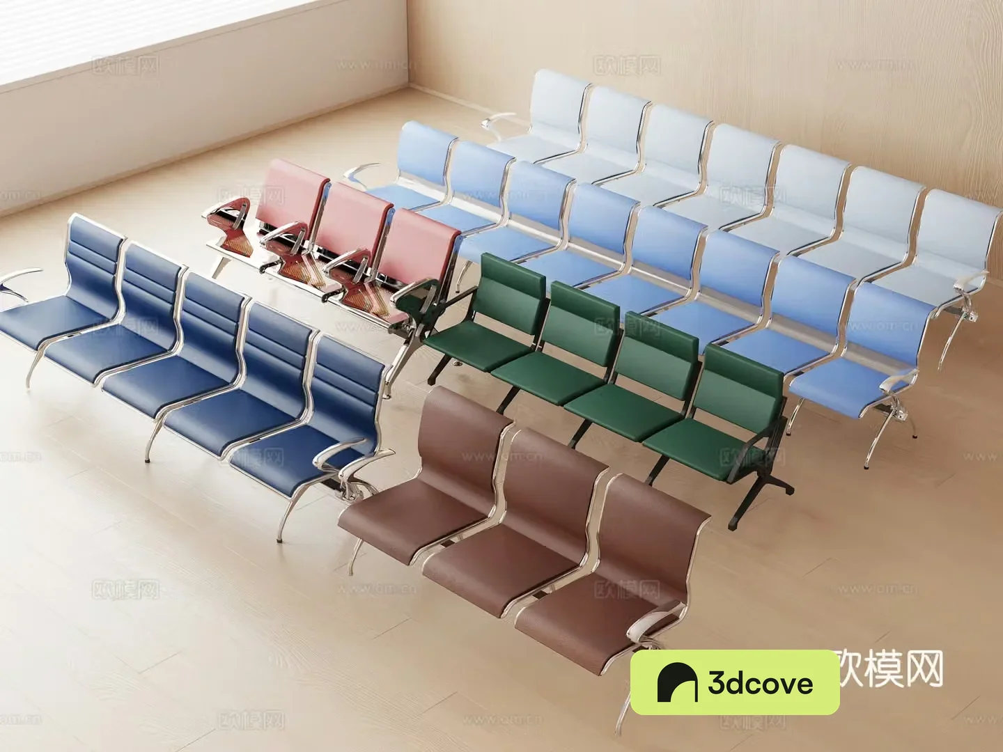 Public seating waiting chair row chair