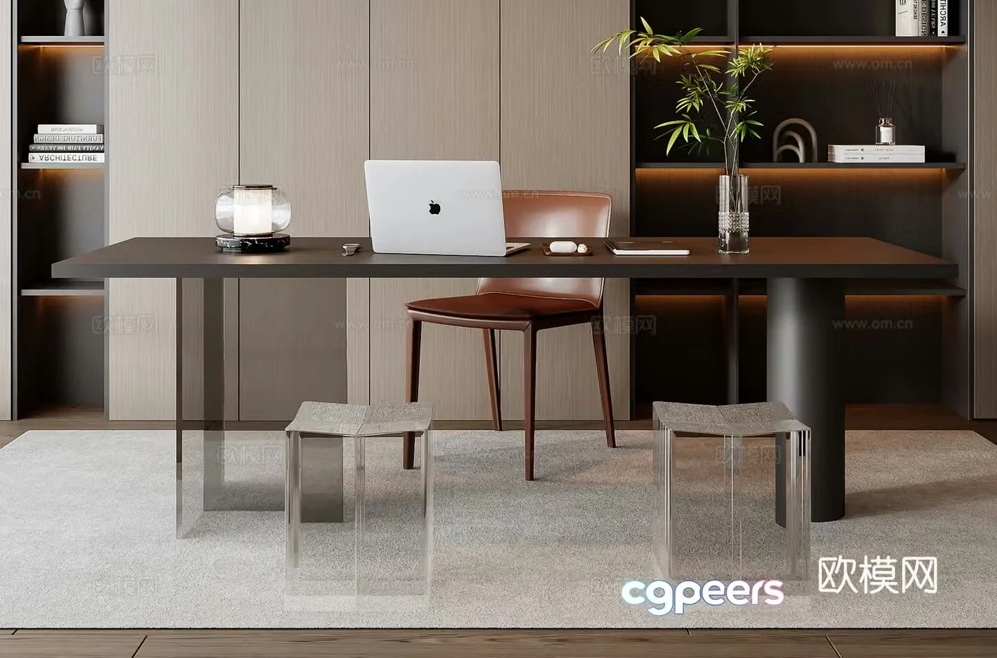 Italian desk and chair 3d model