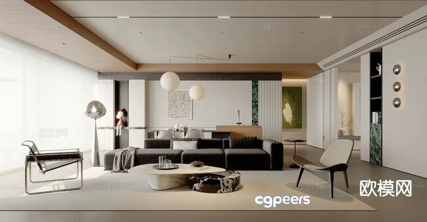 Modern living room 3d model