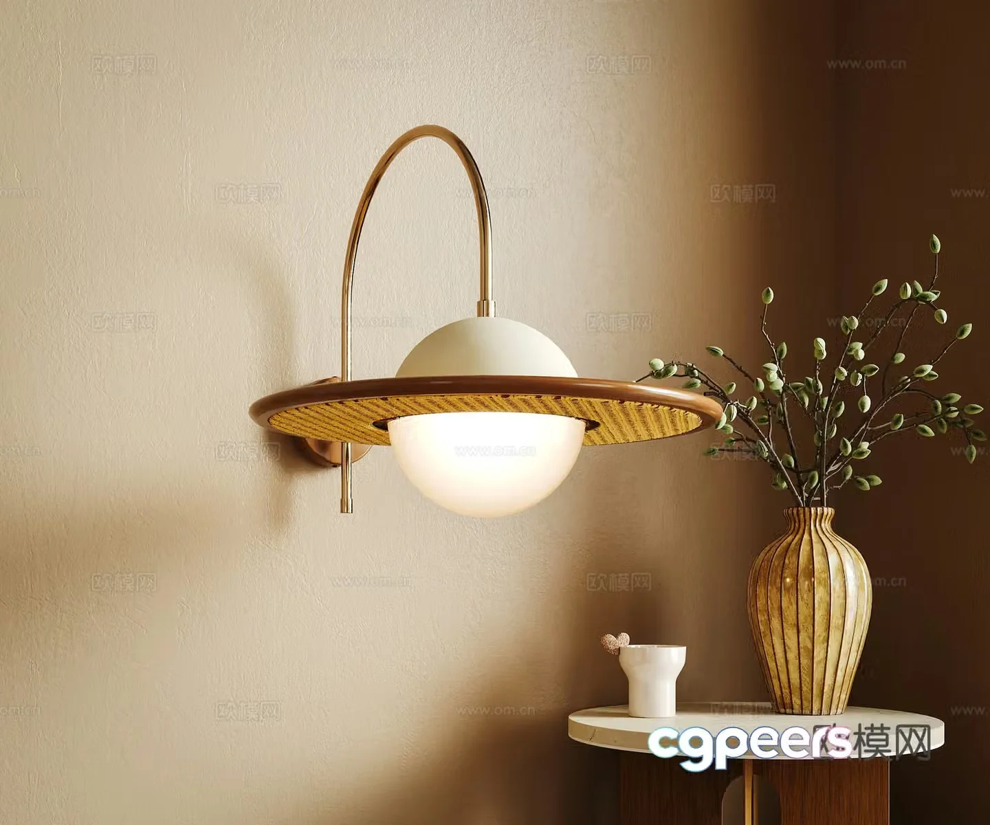 Medieval style wall lamp 3d model