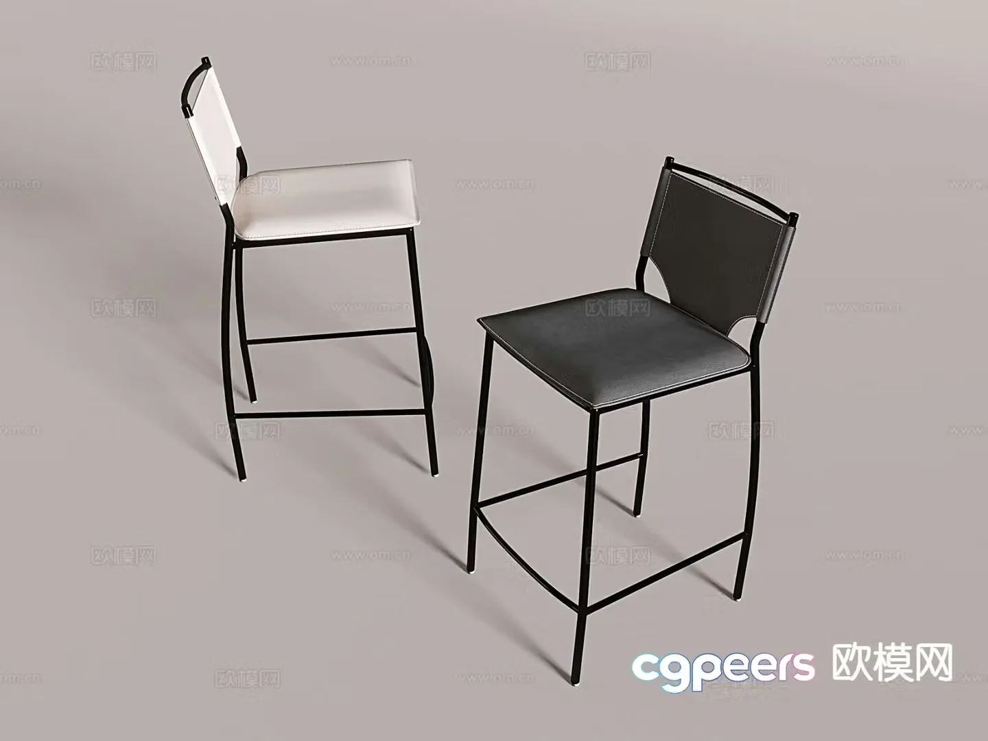 Modern bar stool 3d model
