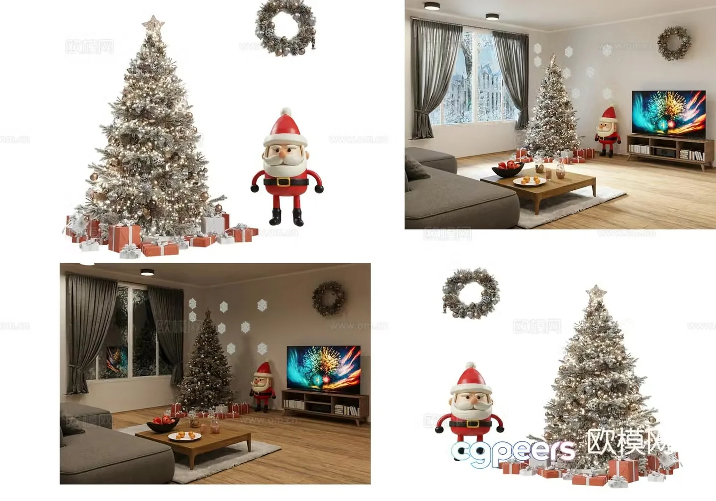 Christmas tree ornaments Santa Claus doll ornaments 3d model