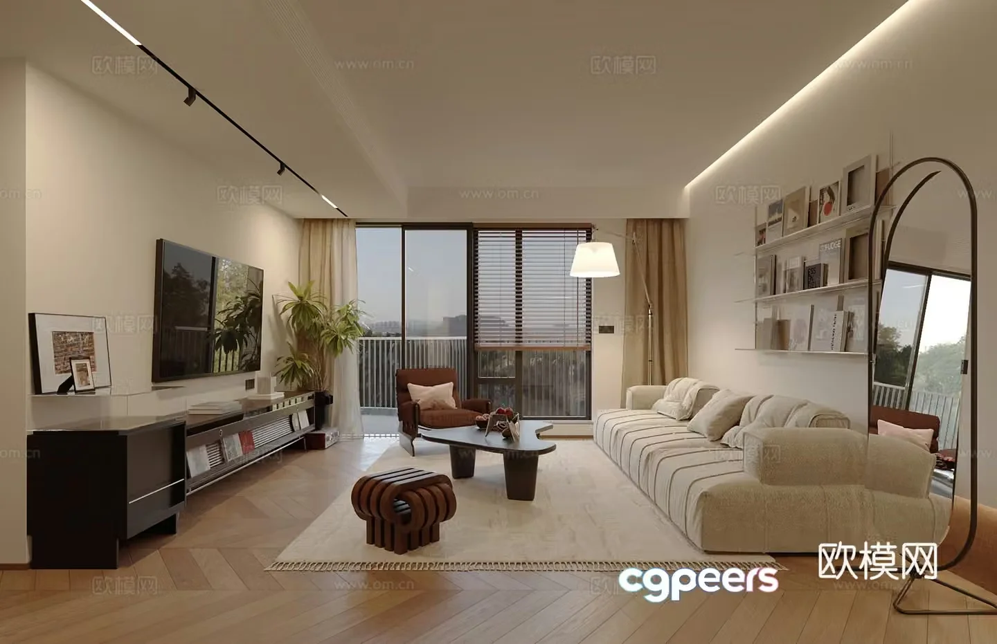 Middle-aged living room 3d model