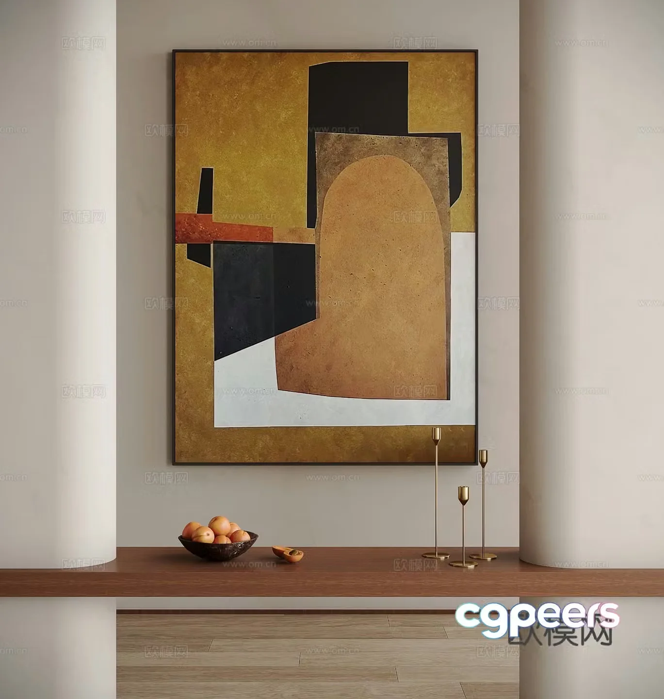 Medieval style decorative painting retro painting hanging painting 3D model