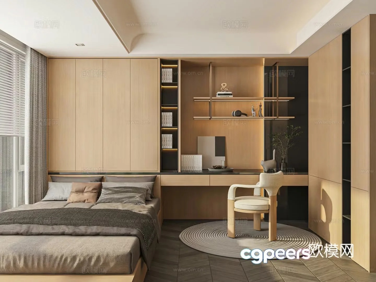 Modern tatami bedroom children’s room 3d model