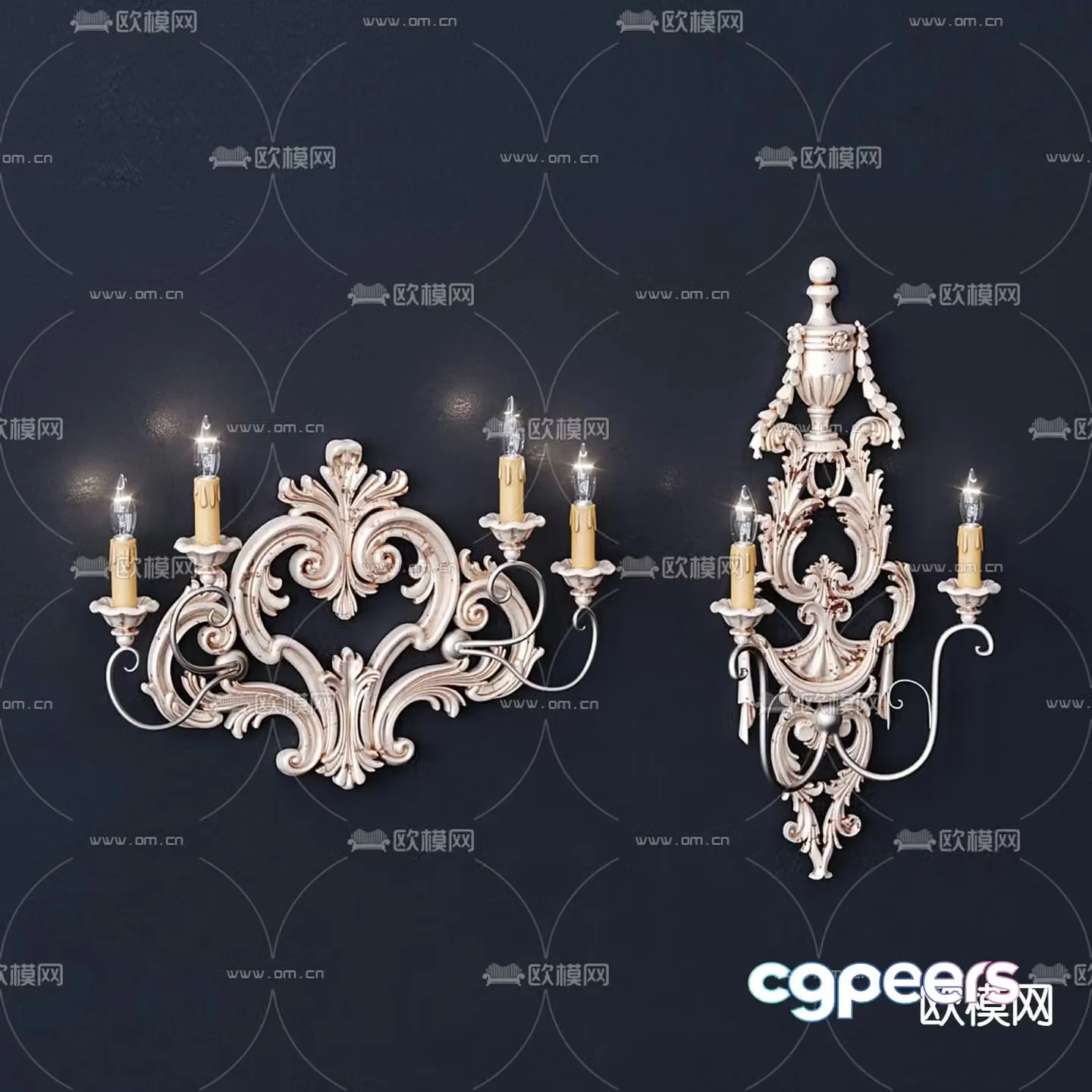 French wall lamp Candlestick wall lamp Decorative wall lamp 3D model