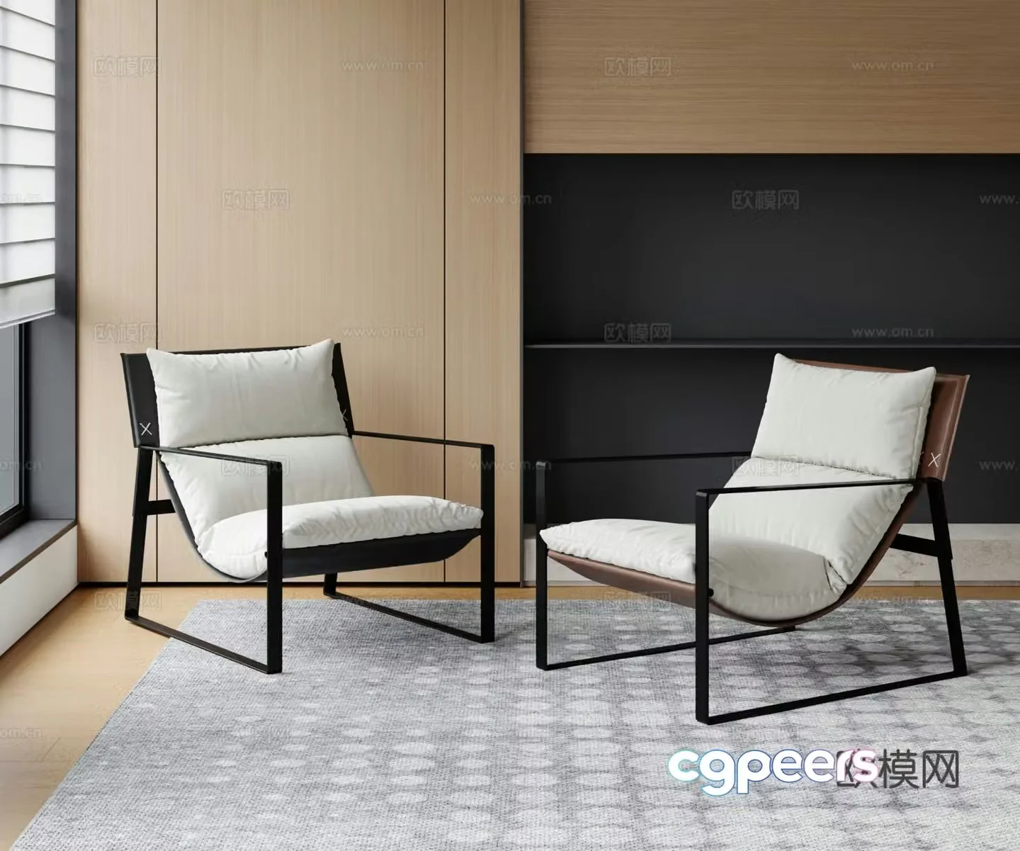 Modern sofa chair leisure chair 3d model