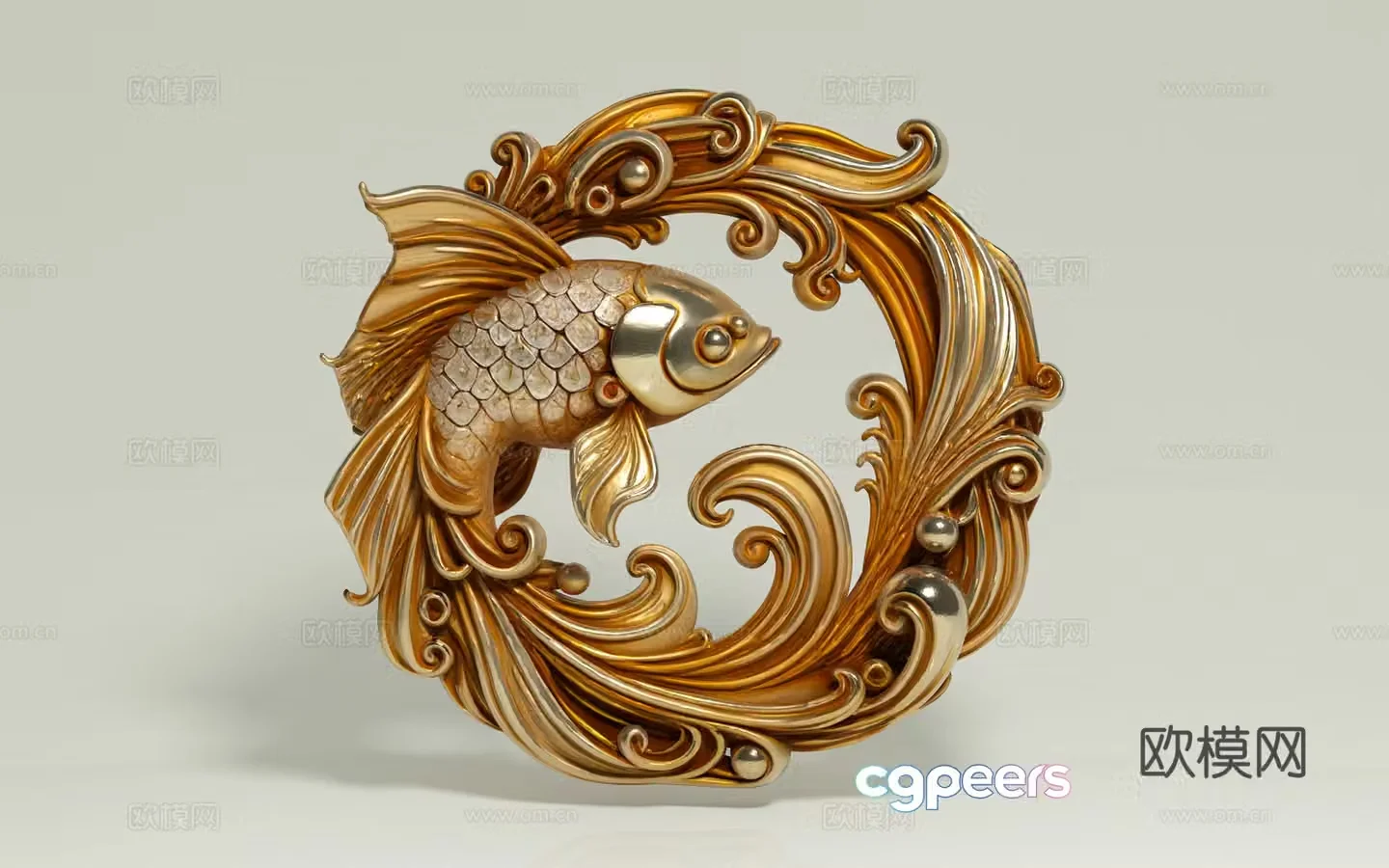 Goldfish art relief sculpture sculpture sculpture ornaments artwork creative abstract jewelry decoration beauty 3d model