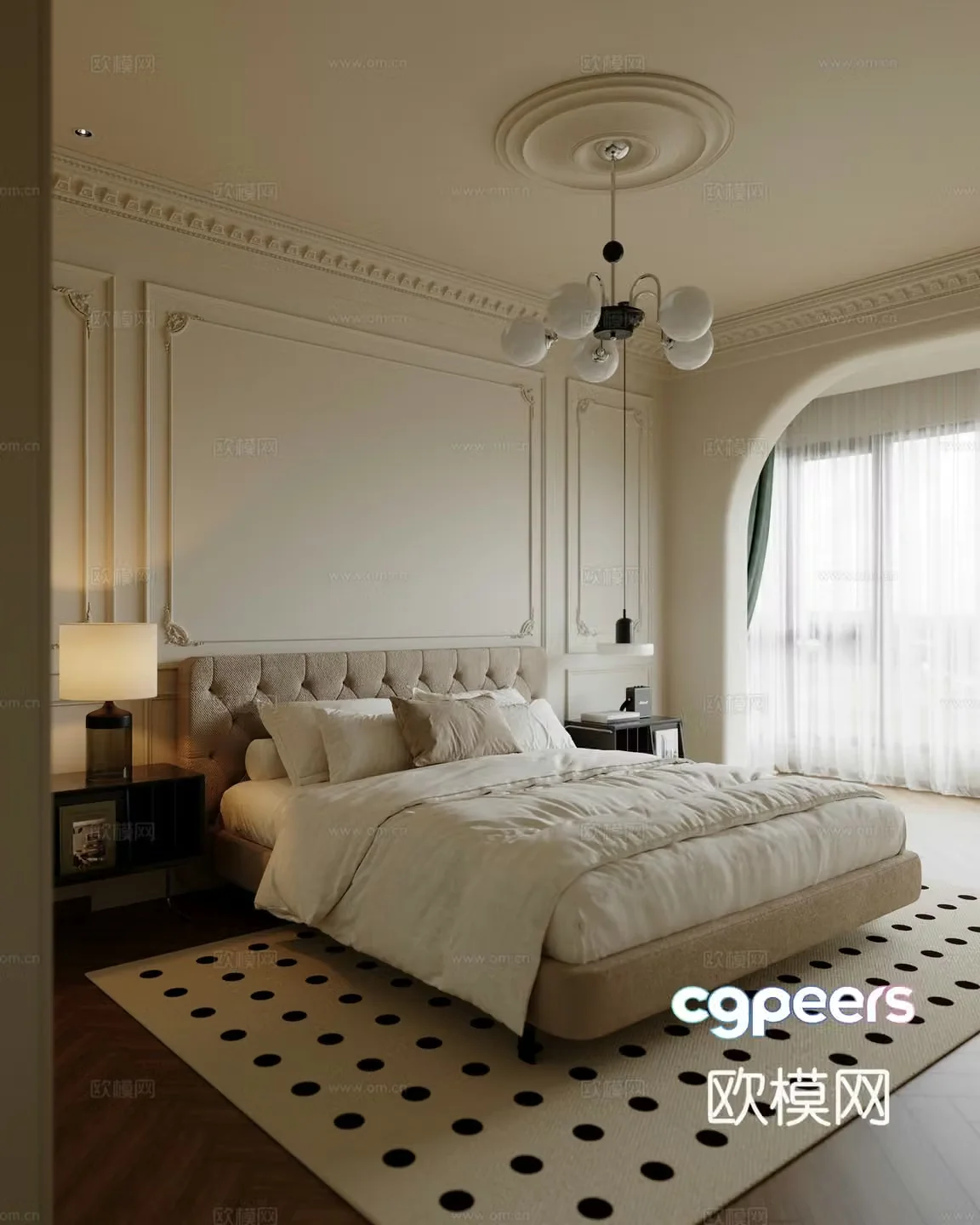 French bedroom master bedroom 3d model
