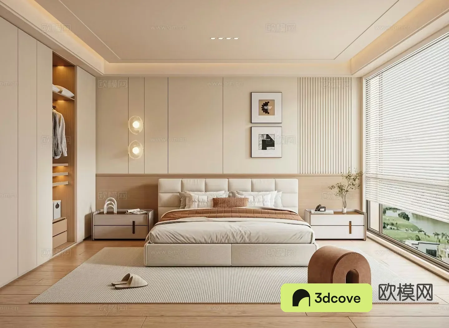 Cream style master bedroom
