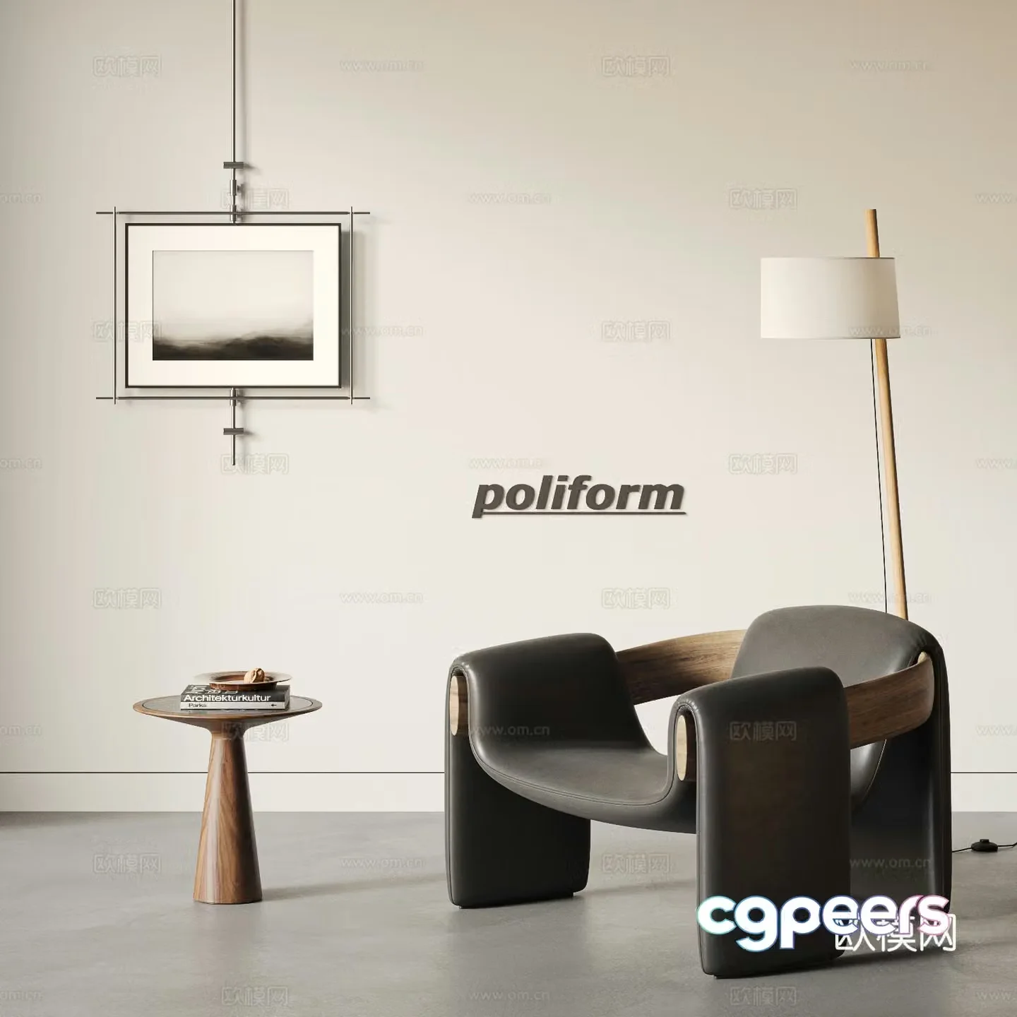 POLIFORM modern leisure chair sofa chair leisure chair crab chair negotiation chair 3d model
