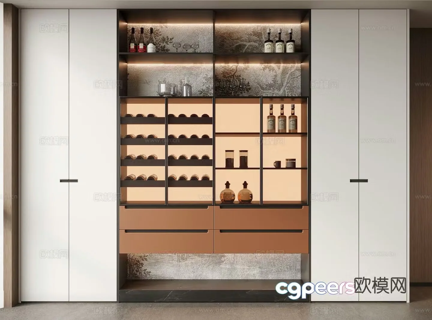 Modern wine cabinet 3d model