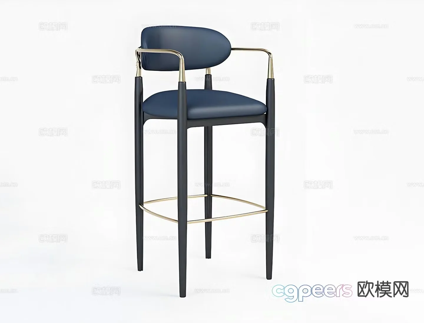 Modern bar stool bar stool high stool 3d model