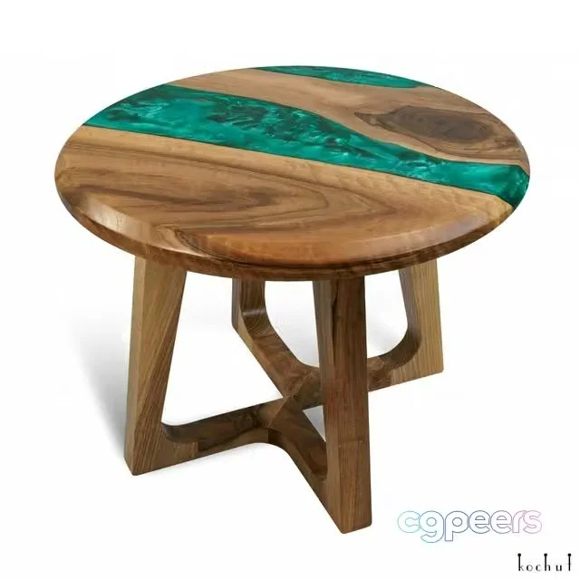 3ds Max Free – Kochut Emerald, coffee table made of wood and epoxy resin