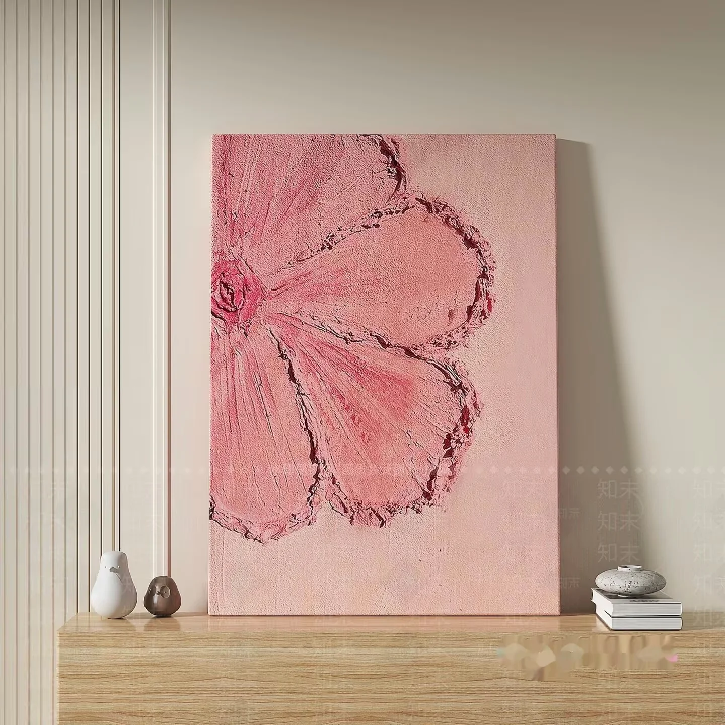 Abstract Pink Flower Painting 3D Model – 8168 – VRAY Render