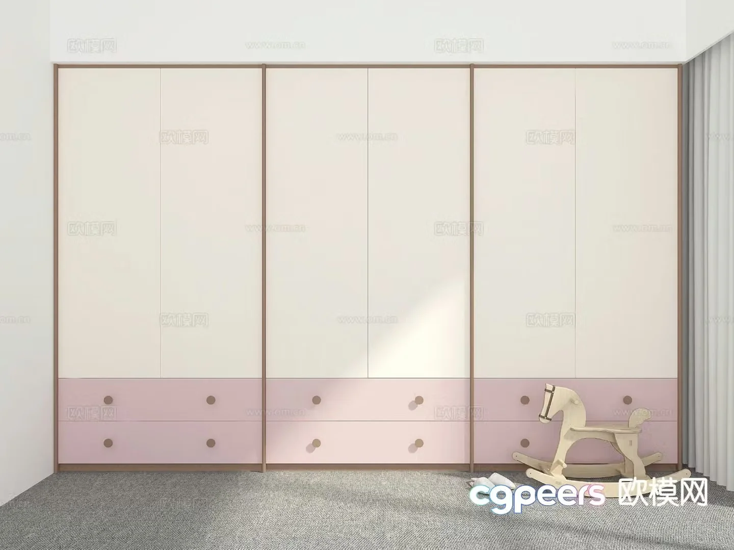 Small fresh children’s wardrobe 3D model