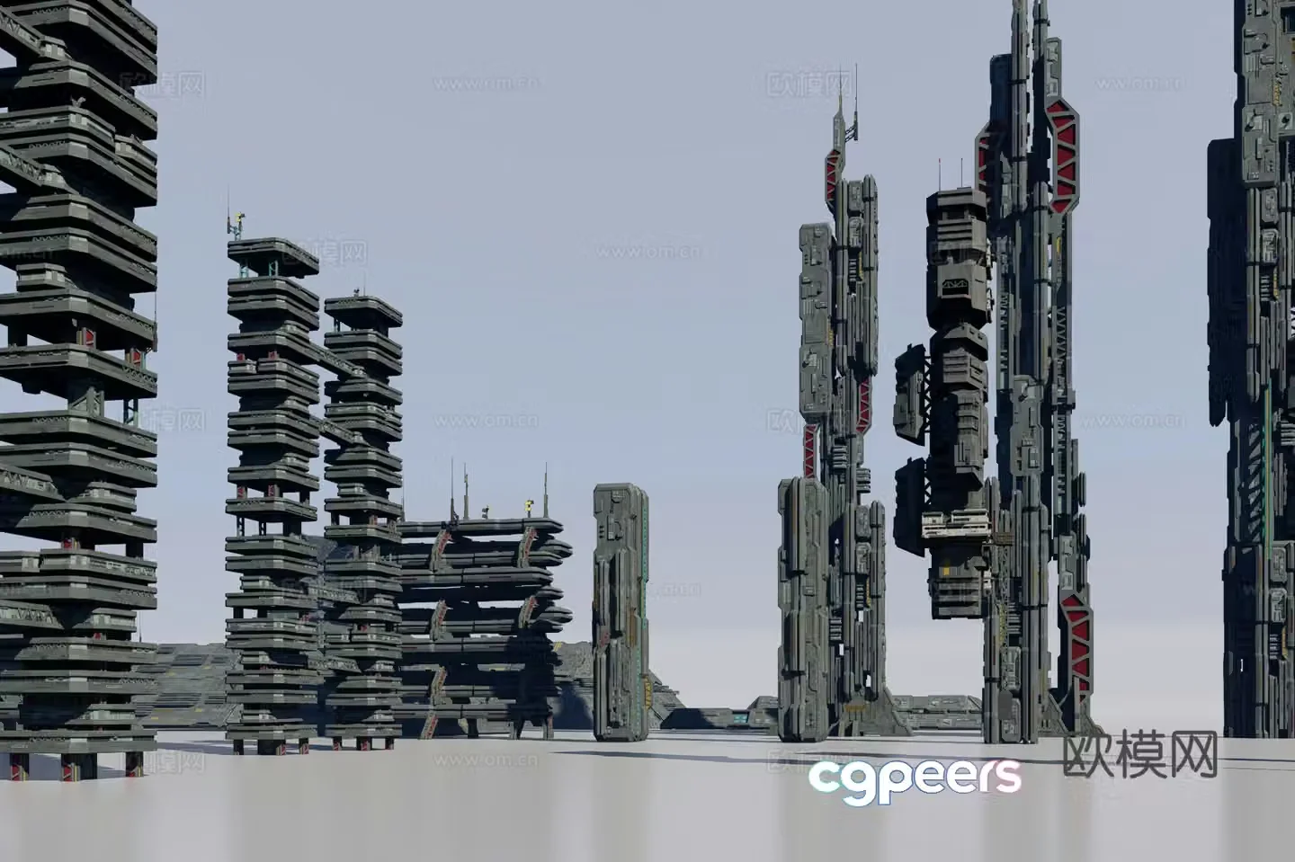 Science fiction fortress 3d model