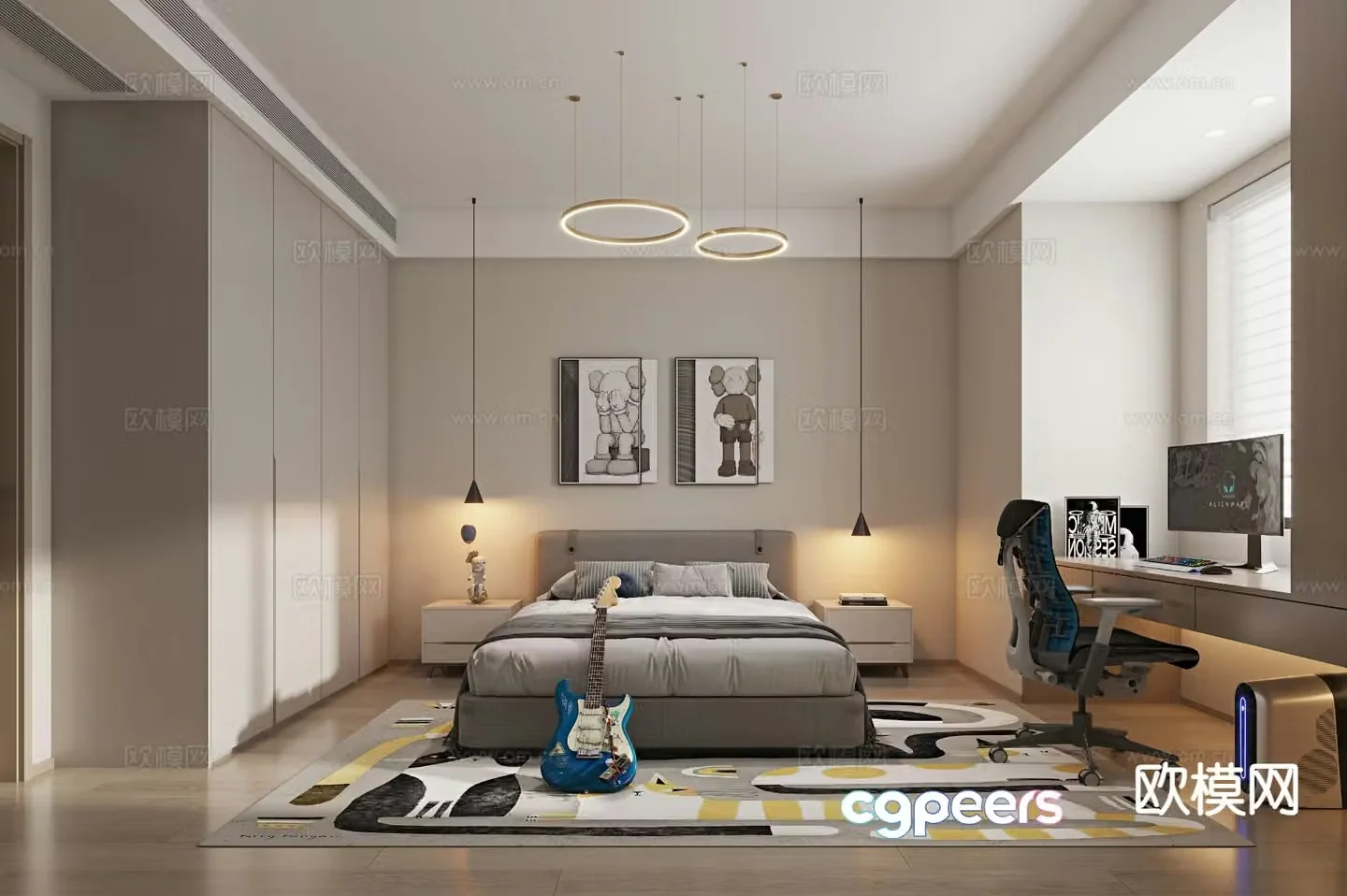 Modern boy’s room bedroom 3d model