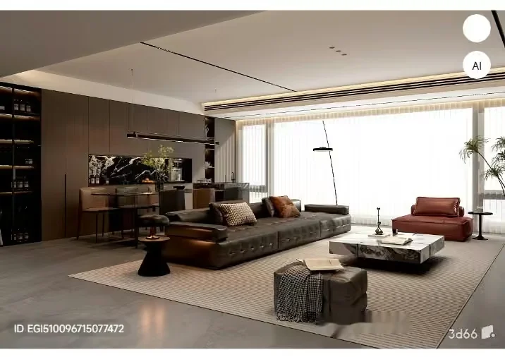 Modern Living Room 3D Model – 5586 – VRAY Render