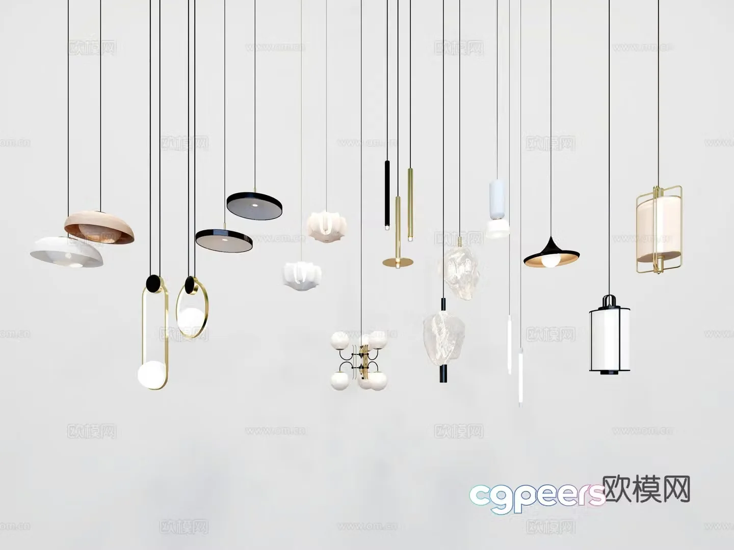 Modern small chandeliers 3d model